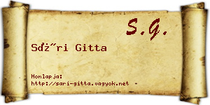 Sári Gitta névjegykártya